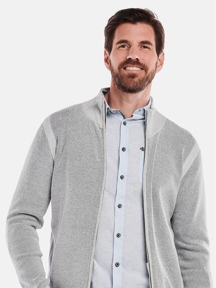 engbers Herren Strickjacke mit Zipper Hellgrau 34554 engbers Herren Strickjacke mit Zipper Hellgrau 34554