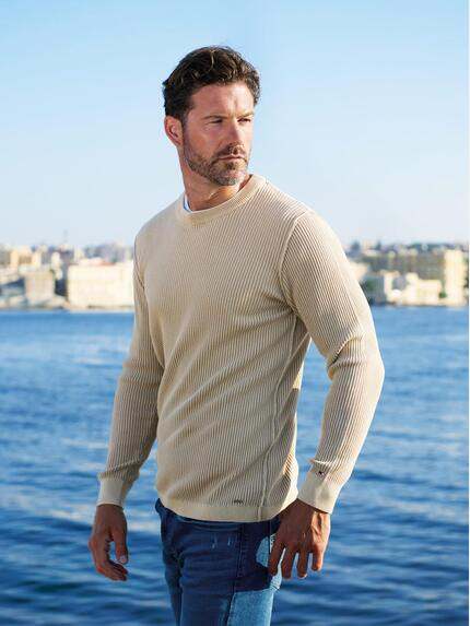 emilio adani Rundhals Pullover Beige