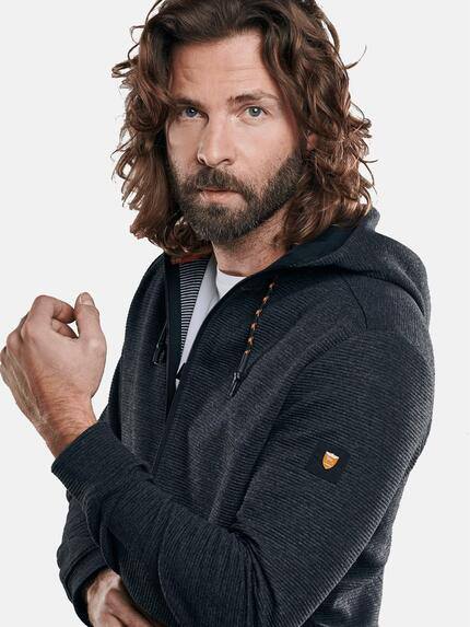 emilio adani Herren Hoodie im stylischen Ripp-Design Anthrazit 29284 emilio adani Herren Hoodie im stylischen Ripp-Design Anthrazit 29284