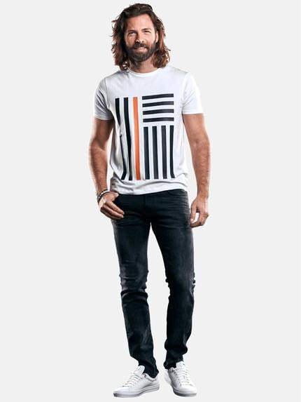 emilio adani Herren Bio-Baumwoll-T-Shirt mit erhobenem Statement-Print Weiß 29186 emilio adani Herren Bio-Baumwoll-T-Shirt mit erhobenem Statement-Print Weiß 29186