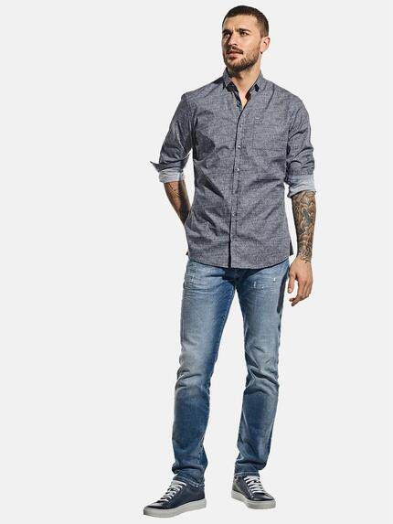 emilio adani Herren Gemustertes Langarmhemd Schwarz 30554 emilio adani Herren Gemustertes Langarmhemd Schwarz 30554