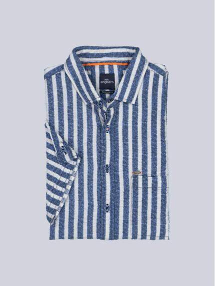 engbers Herren Kurzarm-Hemd gestreift Saphirblau 38698 engbers Herren Kurzarm-Hemd gestreift Saphirblau 38698