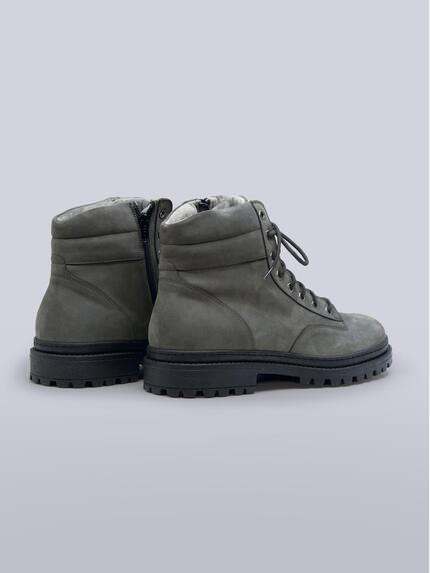 emilio adani Herren Boots aus Nubukleder Grau 39294