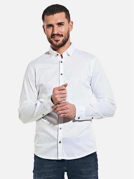 emilio adani Langarmhemd "My Favorite" aus Jersey Reinweiss