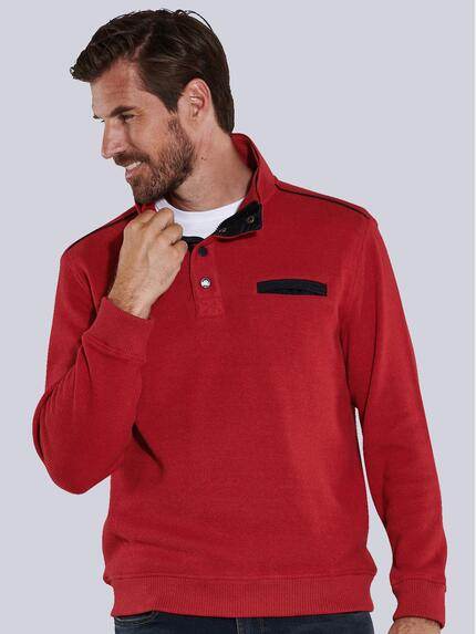 engbers Herren Sweatshirt mit Knopfleiste Rot 35642 engbers Herren Sweatshirt mit Knopfleiste Rot 35642
