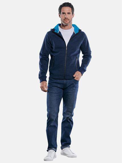 engbers Herren Sportive Sweatjacke mit Outdoor-Details Marineblau 29757
