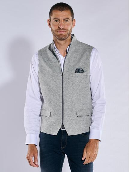 engbers Sakko-Weste slim fit Silbergrau