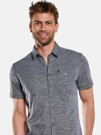 engbers Herren Kurzarm-Hemd aus Jersey Marineblau 33054