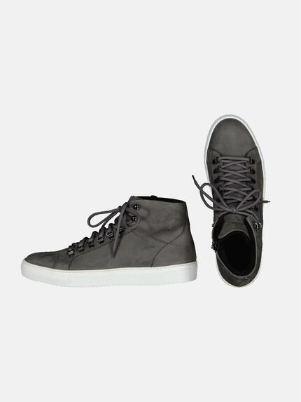 emilio adani Herren High-Sneaker aus Nubukleder Grau 31935