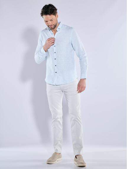 ENGBERS GERMANY Herren Langarm-Hemd aus Leinen Blau 38542 ENGBERS GERMANY Herren Langarm-Hemd aus Leinen Blau 38542