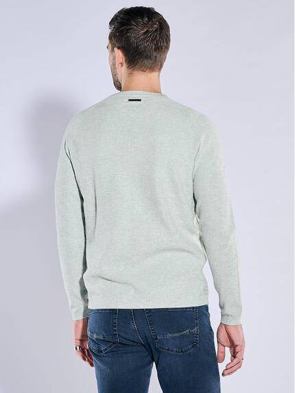 emilio adani Herren Pullover meliert Grün 38551 emilio adani Herren Pullover meliert Grün 38551