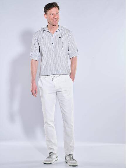 engbers Herren Chino mit Leinenanteil Reinweiss 39014