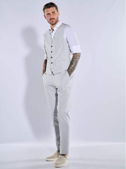 emilio adani Herren Sakko-Weste slim fit Grau 38865