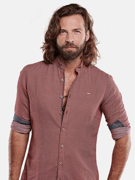 emilio adani Herren Hemd in sportiver Two-Tone Warenoptik Rot 28890 emilio adani Herren Hemd in sportiver Two-Tone Warenoptik Rot 28890