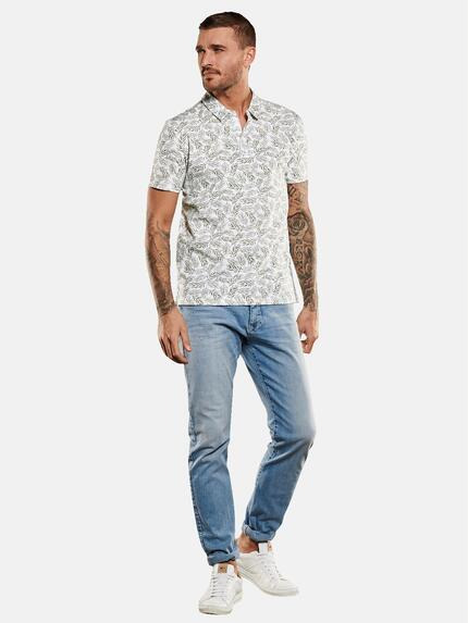 emilio adani Herren Polo-Shirt gemustert Weiß 34977 emilio adani Herren Polo-Shirt gemustert Weiß 34977