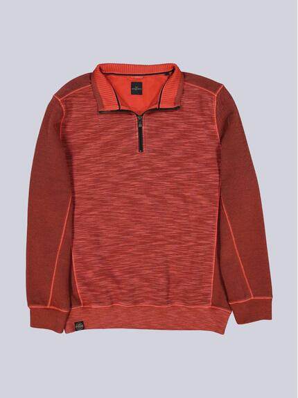 engbers Herren Sweatshirt mit Strukturwechsel Rostorange 39554