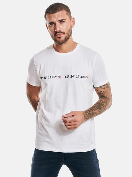 emilio adani T-Shirt mit Print Reinweiss