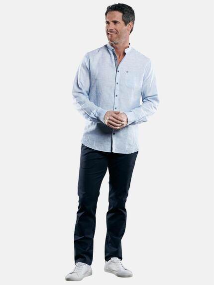 engbers Herren Stehkragenhemd aus Halbleinen Royalblau 29377 engbers Herren Stehkragenhemd aus Halbleinen Royalblau 29377