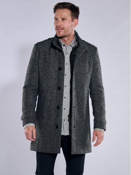 engbers Herren Mantel mit Inlet Anthrazit 37542