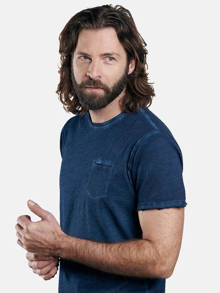 emilio adani Herren T-Shirt mit authentischem Farbeffekt Blau 29188 emilio adani Herren T-Shirt mit authentischem Farbeffekt Blau 29188
