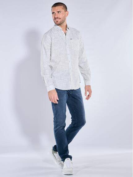 emilio adani Herren Hemd gemustert Khaki 40012