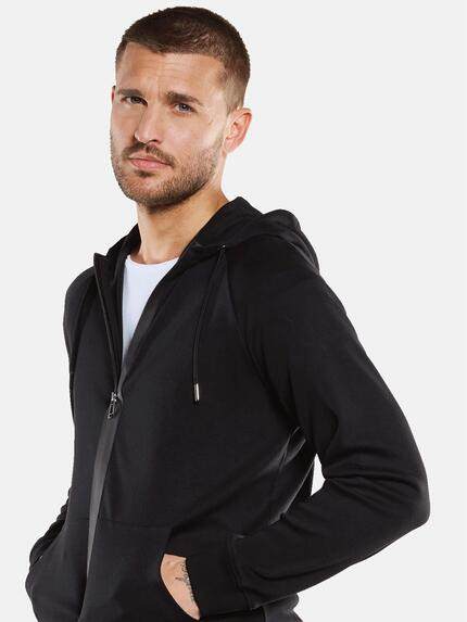 emilio adani Herren Sweatjacke aus Pima-Baumwolle Schwarz 33520