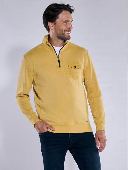 engbers Herren Sweatshirt mit Troyerkragen Safrangelb 37730 engbers Herren Sweatshirt mit Troyerkragen Safrangelb 37730