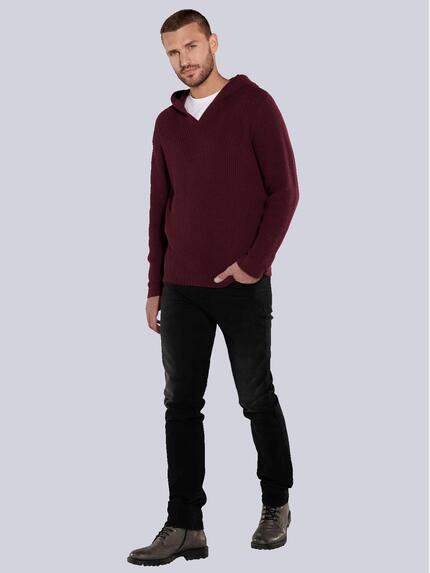 emilio adani Herren Pullover mit Kapuze Rot 35702 emilio adani Herren Pullover mit Kapuze Rot 35702