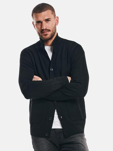 emilio adani Strickjacke aus Merino-Wolle Schwarz