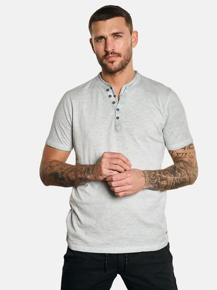 emilio adani Henley T-Shirt Silbergrau