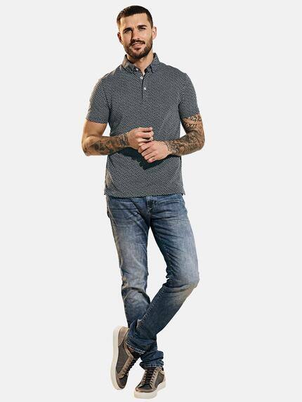 emilio adani Herren Poloshirt gemustert Blau 31705 emilio adani Herren Poloshirt gemustert Blau 31705