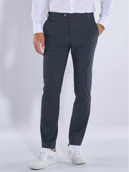 emilio adani Herren Anzug-Hose slim fit Blau 37652