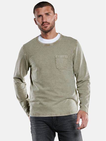 emilio adani Langarm-Shirt mit besonderer Waschung Hellbraun