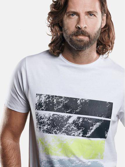 emilio adani Herren Bio-Baumwoll-T-Shirt Weiß 29177