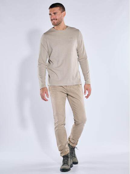 emilio adani Herren Langarm-Shirt strukturiert Braunbeige 39313 emilio adani Herren Langarm-Shirt strukturiert Braunbeige 39313