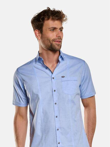 engbers Herren Kurzarm-Hemd gemustert Hellblau 33255