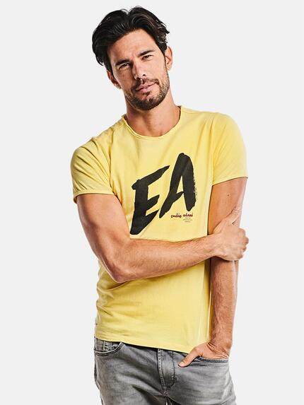 emilio adani Rundhals T-Shirt Zitronengelb