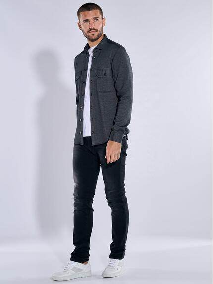 emilio adani Herren Overshirt slim fit Grau 37672 emilio adani Herren Overshirt slim fit Grau 37672