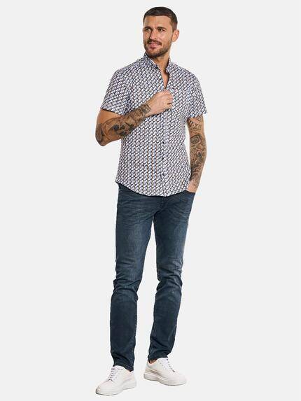 emilio adani Herren Kurzarm-Hemd gemustert Blau 32645 emilio adani Herren Kurzarm-Hemd gemustert Blau 32645