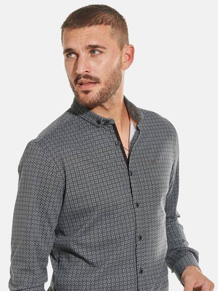 emilio adani Herren Langarm-Hemd mit grafischem Muster Schwarz 32060 emilio adani Herren Langarm-Hemd mit grafischem Muster Schwarz 32060