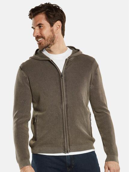 engbers Herren Cardigan mit Kapuze Braunbeige 34373 engbers Herren Cardigan mit Kapuze Braunbeige 34373