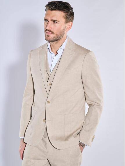 emilio adani Herren Anzug-Sakko slim fit Beige 38460
