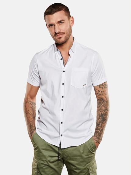 emilio adani Kurzarm-Hemd slim fit Reinweiss