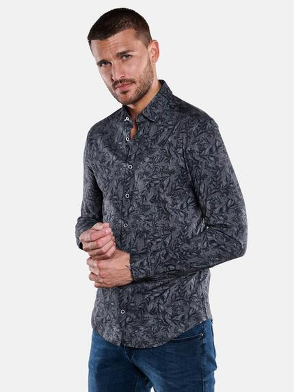 emilio adani Langarm-Hemd mit floralem Print Petrol