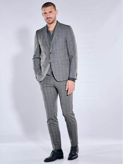 emilio adani Herren Anzugsakko slim fit Dunkelgrau 39817