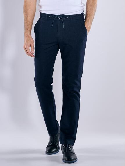 engbers Chino mit Leinenanteil Marineblau