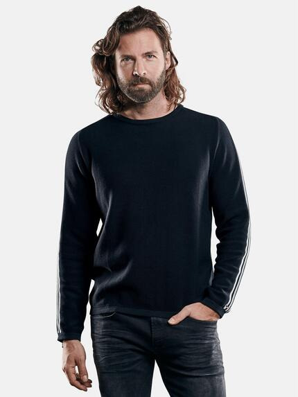 emilio adani softer Pullover mit Kontraststreifen Schwarz