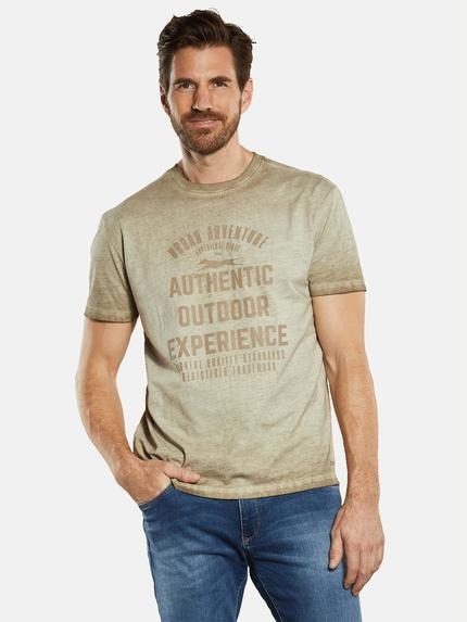 engbers T-Shirt mit Print Braunbeige