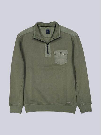 engbers Herren Sweatshirt mit Stehkragen Oliv 39694 engbers Herren Sweatshirt mit Stehkragen Oliv 39694