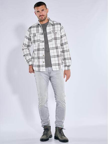 emilio adani Herren Overshirt kariert Weiß 39119 emilio adani Herren Overshirt kariert Weiß 39119